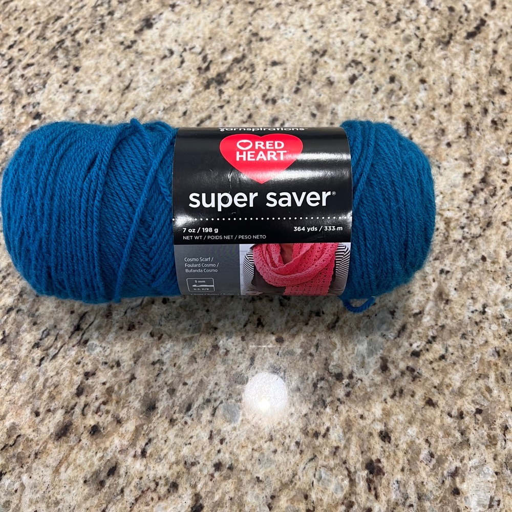 Red Heart Super Saver Yarn Blue Wave 7oz Medium 4 Acrylic E300B 0515 Teal 364yd